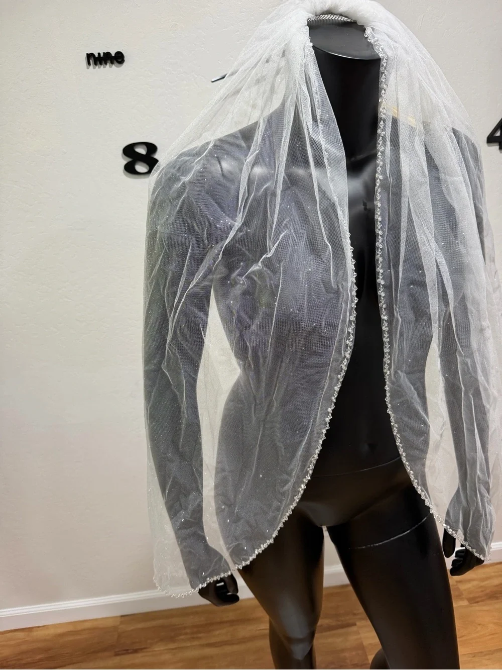 Giselle Bridals Ivory Sparkle Crystal Beaded Wedding Veil NWT